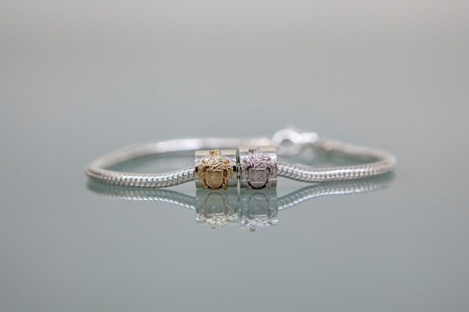 Bead Charm with Gold Crest